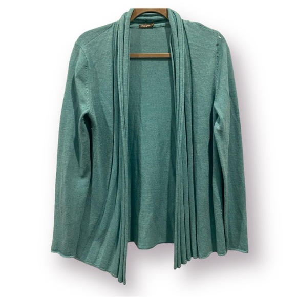 J. MCLAUGHLIN Teal Merino Wool Open Cardigan Sweater Medium - Picture 1 of 5